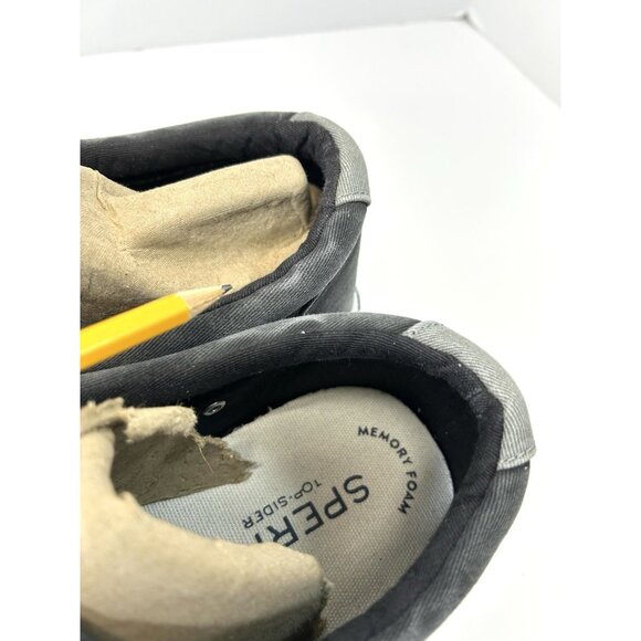 mens sperry topsider canvas shoes/size 10W stately/Charcoal Gray - Picture 5 of 16